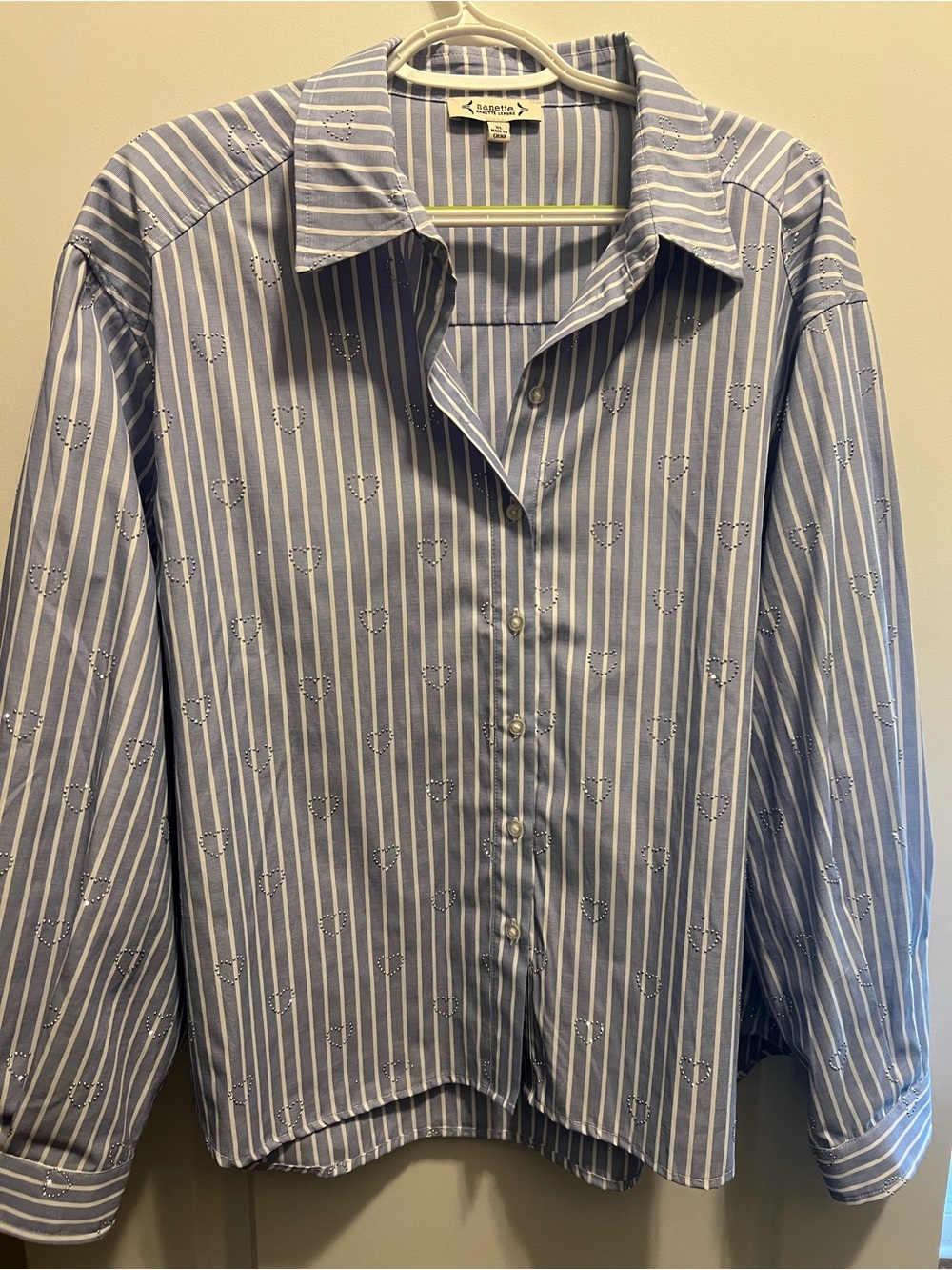 Women’s Nanette Lepore Blue Striped Button-Up Blouse